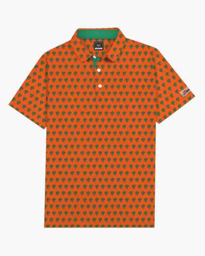 Orange Cactus Print Polo
