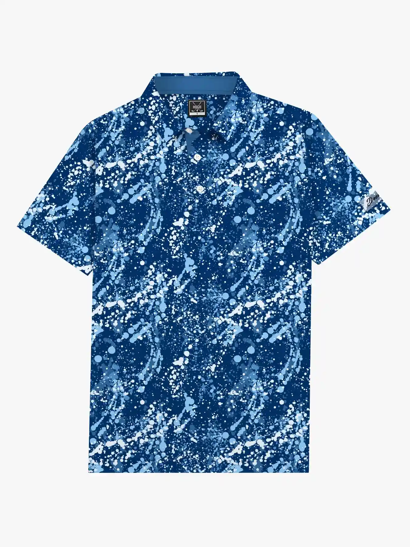 Kinetic Men's Blue Splatter Polo - Deolax