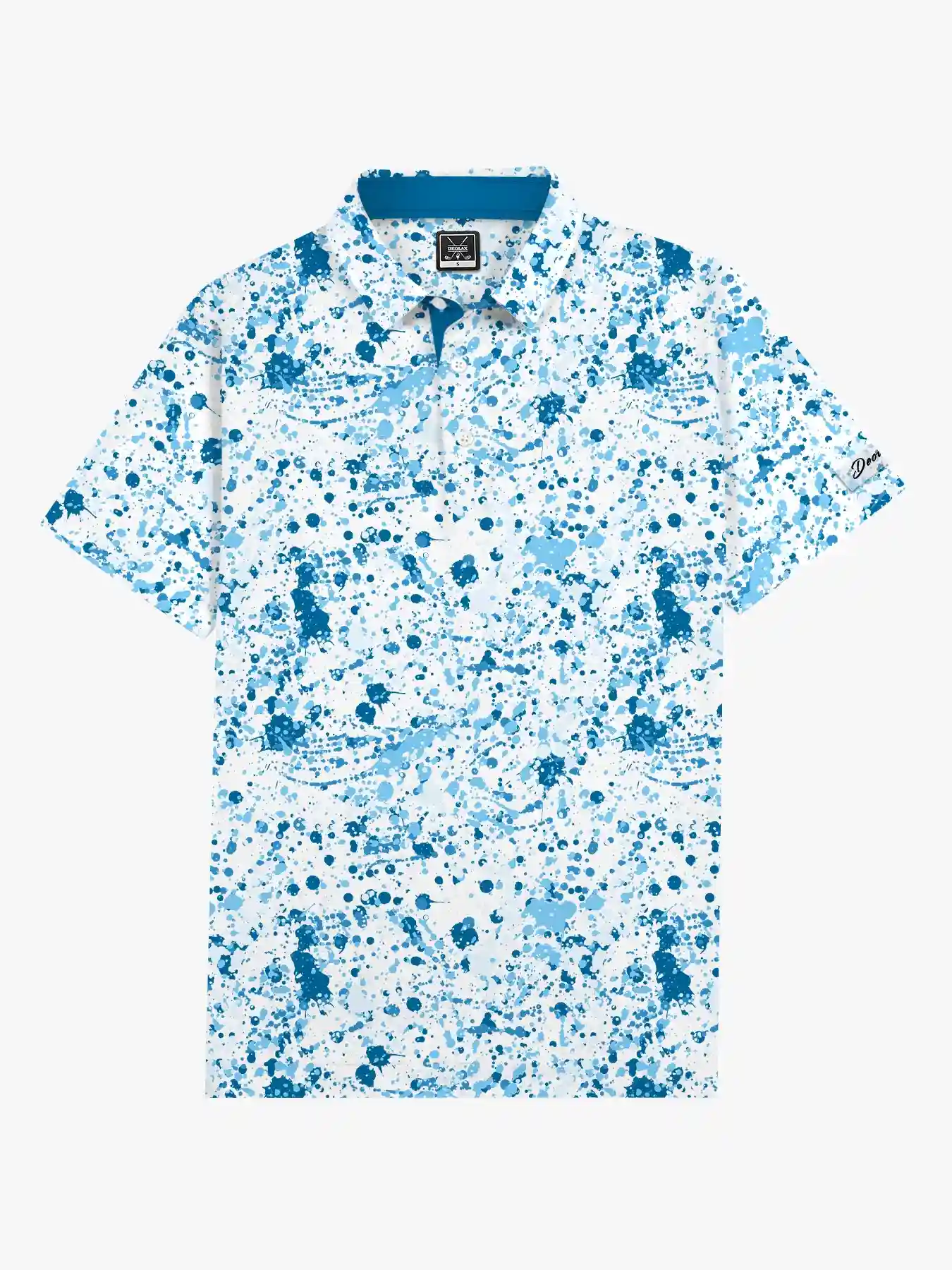 Modern Men's Blue Splash Polo - Deolax