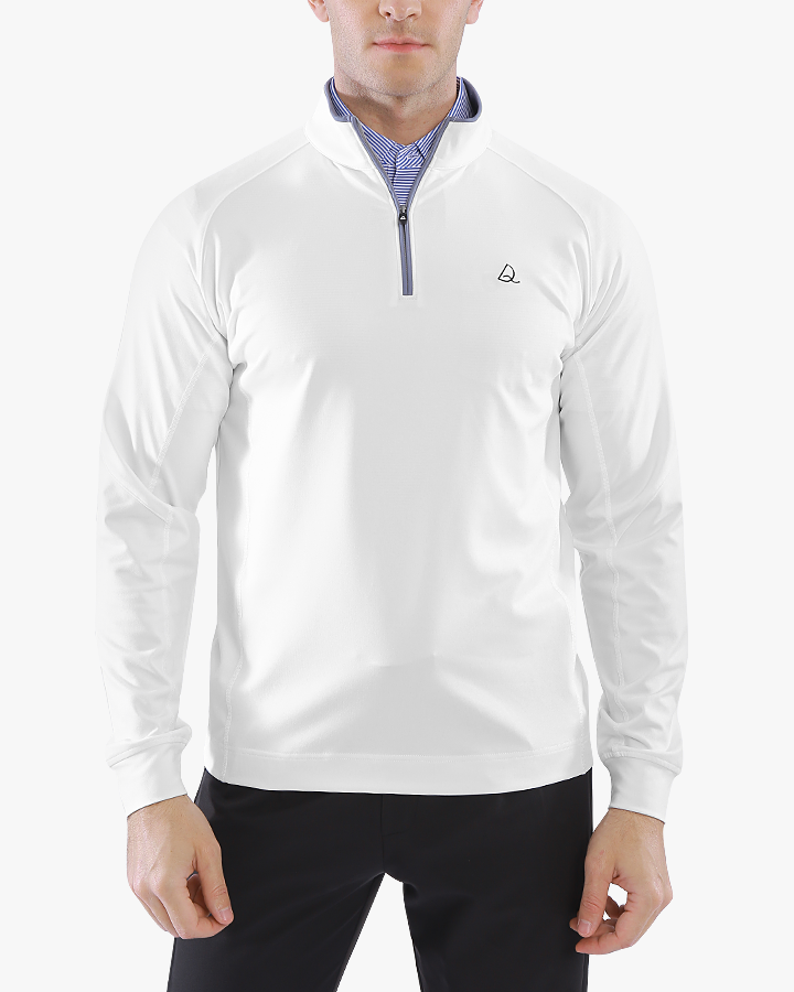 Deolax Quarter Zip Pullover in white | Ultra-Soft & Tailored Fit Deolax Quarter Zip Pullover in white | Ultra-Soft & Tailored Fit