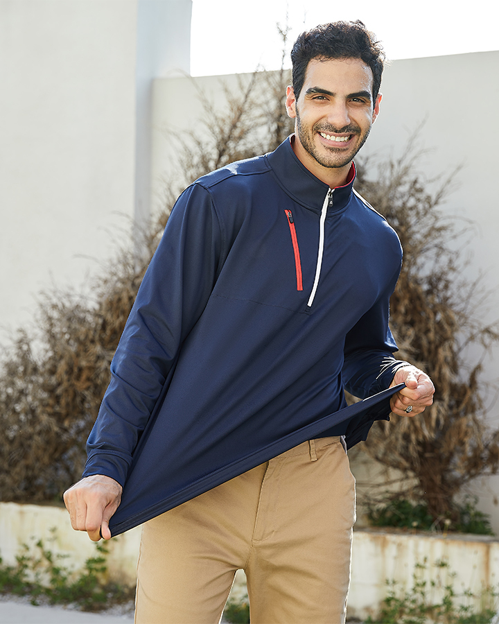 Deolax Zipper Performance Quarter Zip - Blue