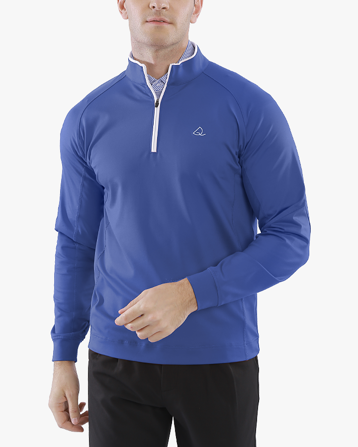 Deolax Performance Quarter Zip  Pullover in Blue