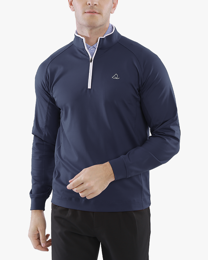 Deolax Performance Quarter Zip  Pullover - Dark Blue