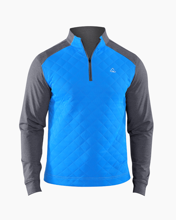 Deolax Alpha Diamond Quilted Pullover - Blue/Navy Gray