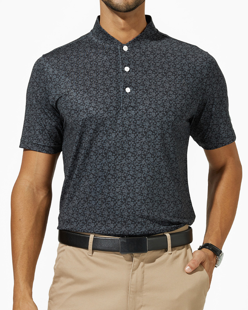 Blade Collar Polo - Artistic Floral  Golf Polo- DEOLAX
