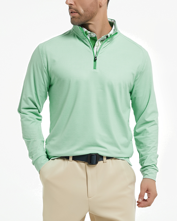 The Reid Pullover: Green & White