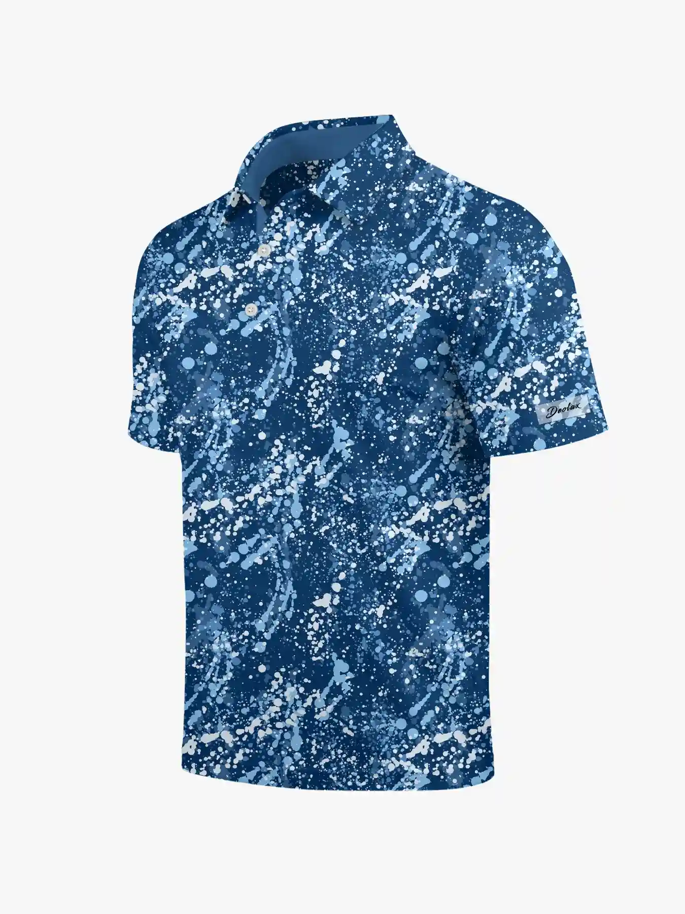 Kinetic Men's Blue Splatter Polo - Deolax