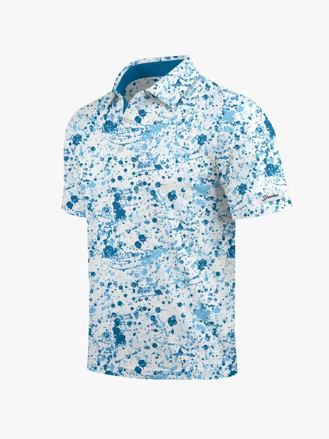 Modern Men's Blue Splash Polo - Deolax