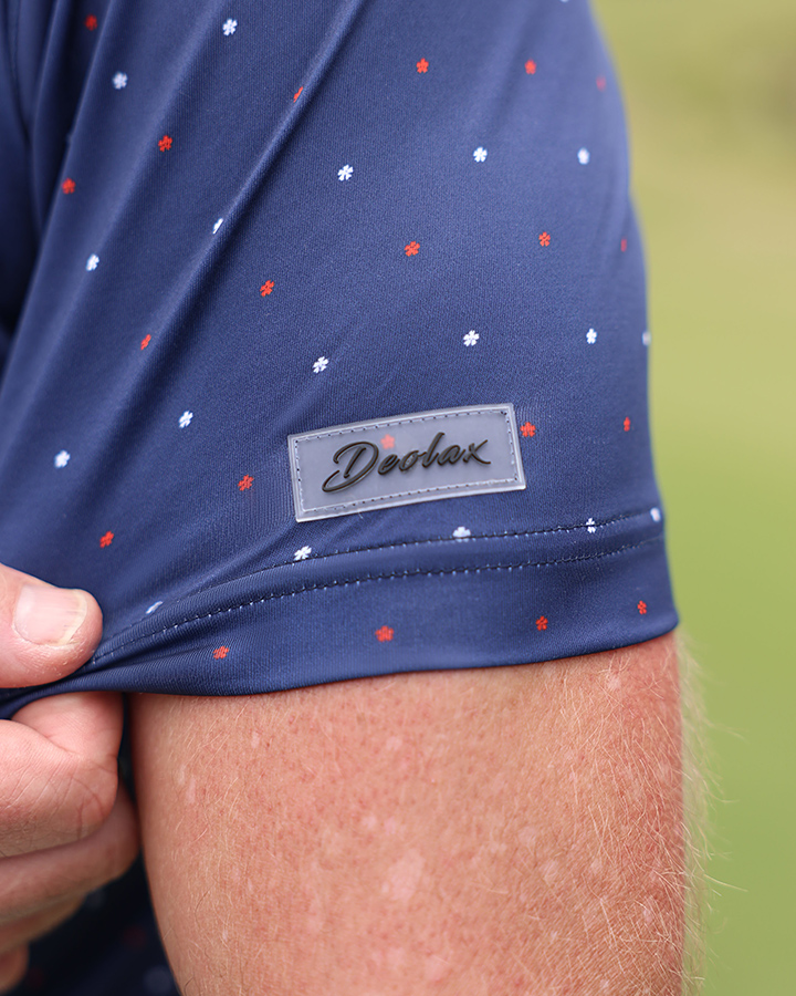 Men's Blue Printed Polo Shirt - Deolax