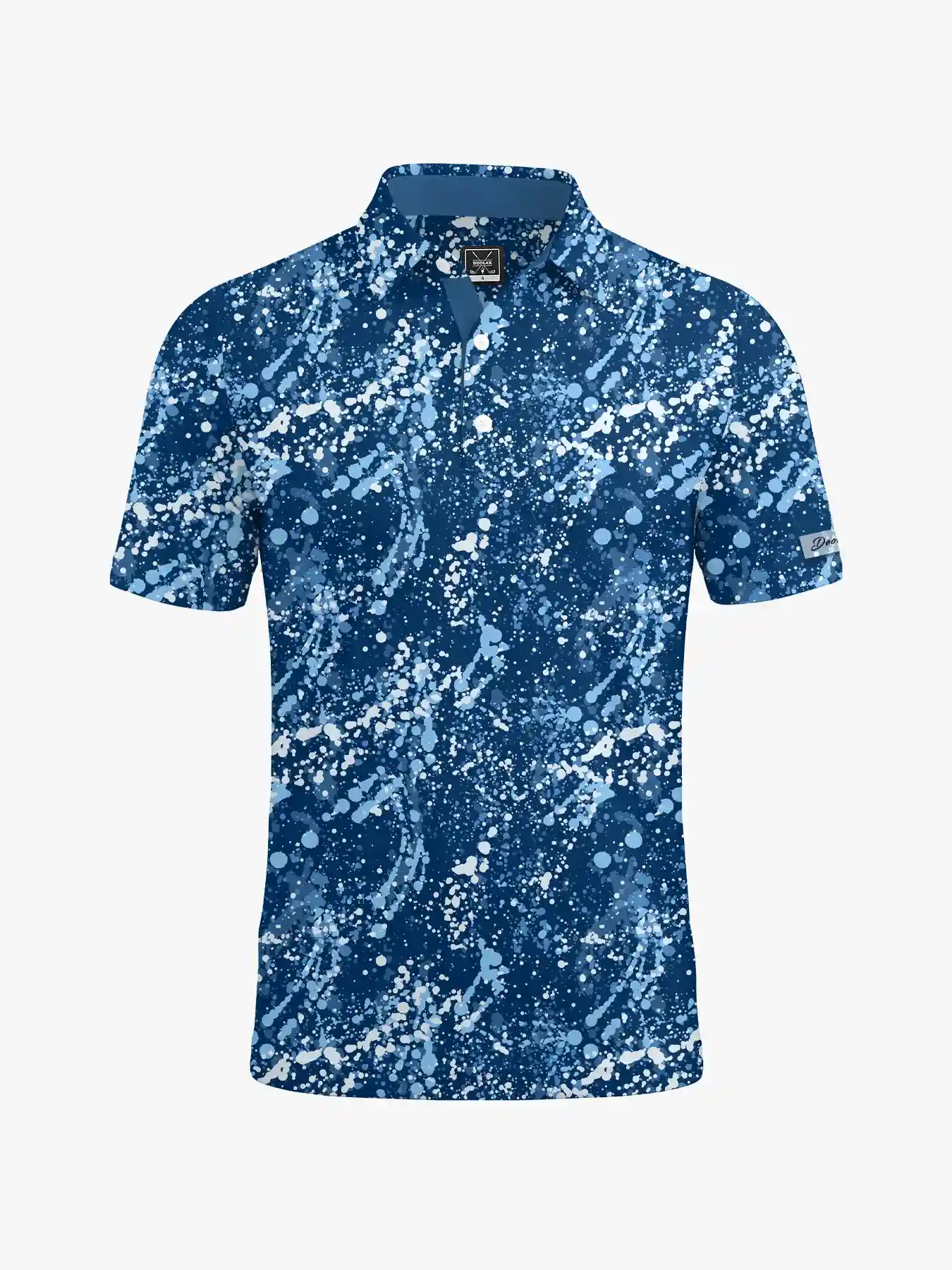 Kinetic Men's Blue Splatter Polo - Deolax