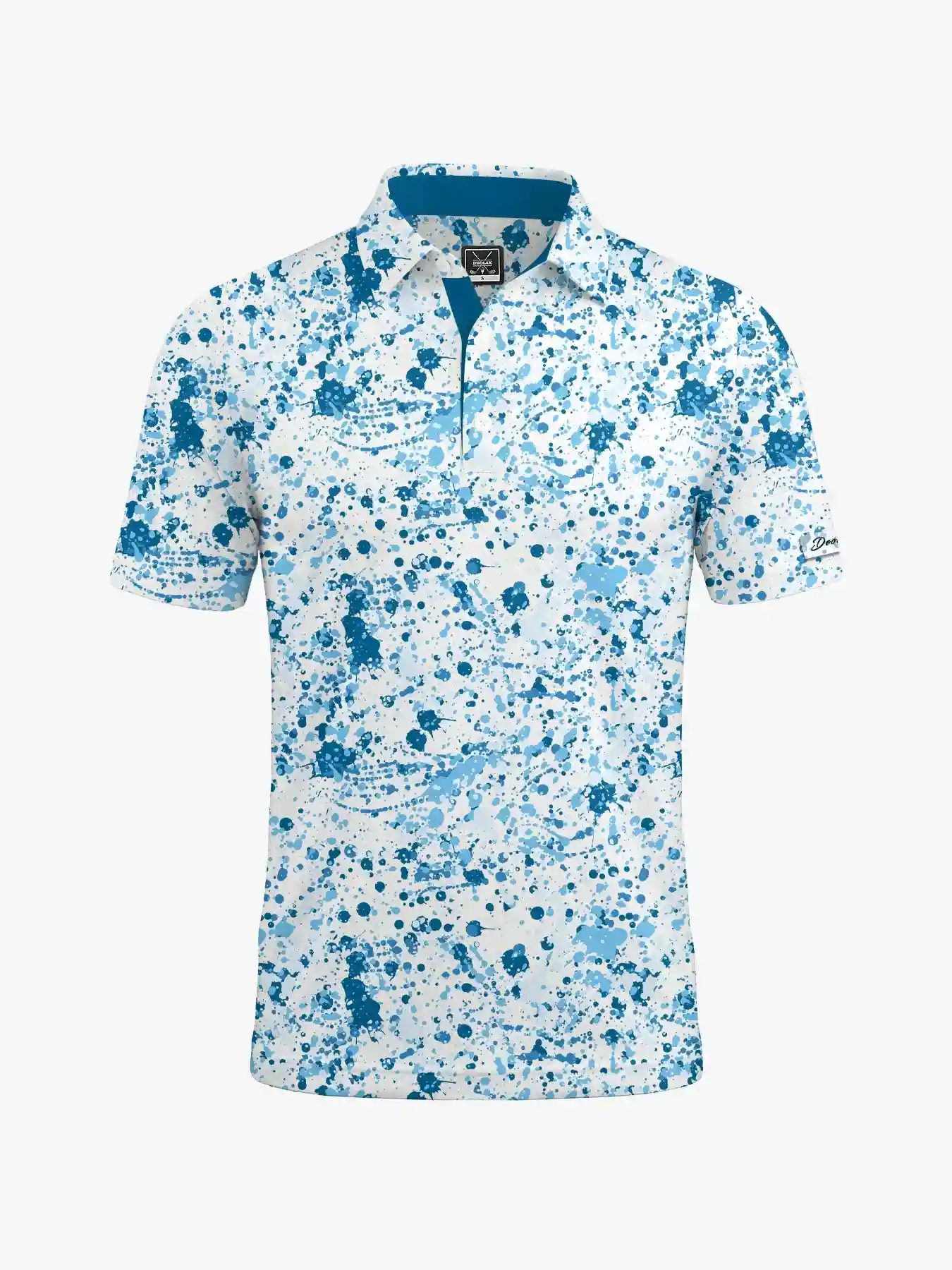 Modern Men's Blue Splash Polo - Deolax