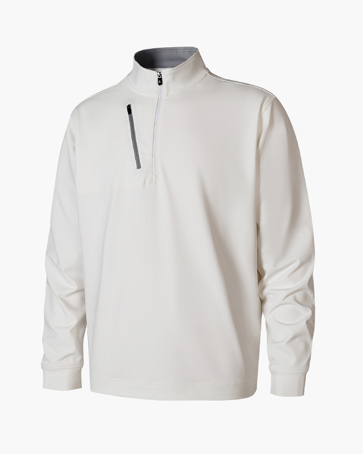 Deolax Zipper Performance Quarter Zip - White