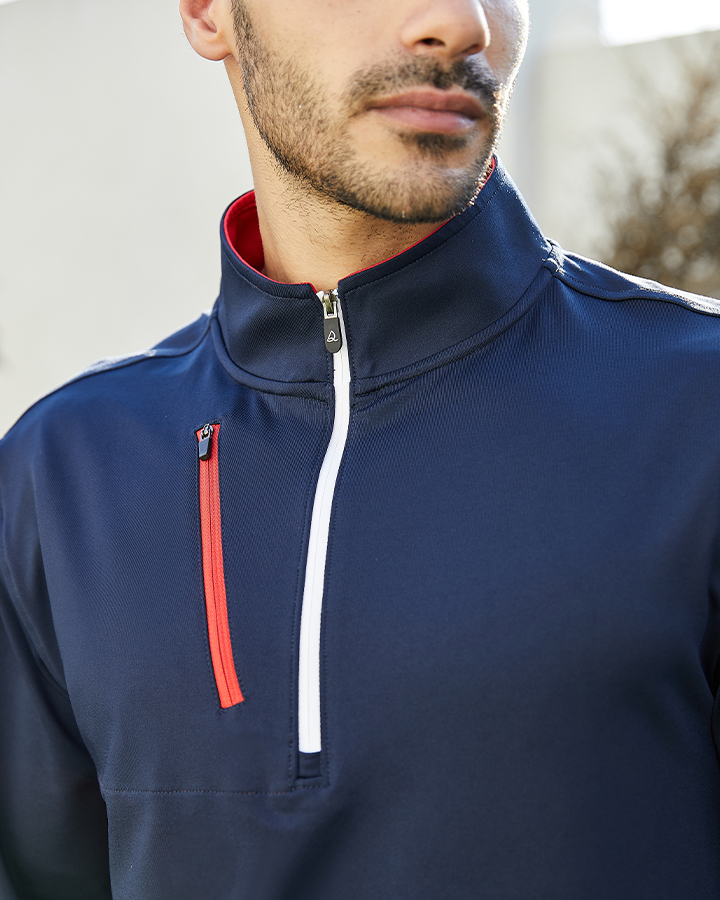 Deolax Zipper Performance Quarter Zip - Blue