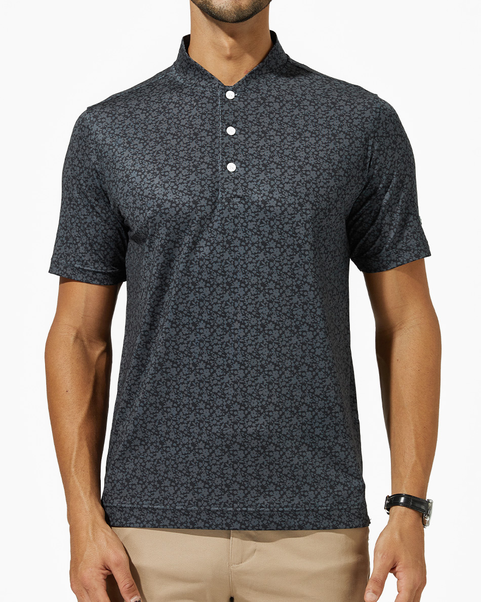 Blade Collar Polo - Artistic Floral  Golf Polo- DEOLAX