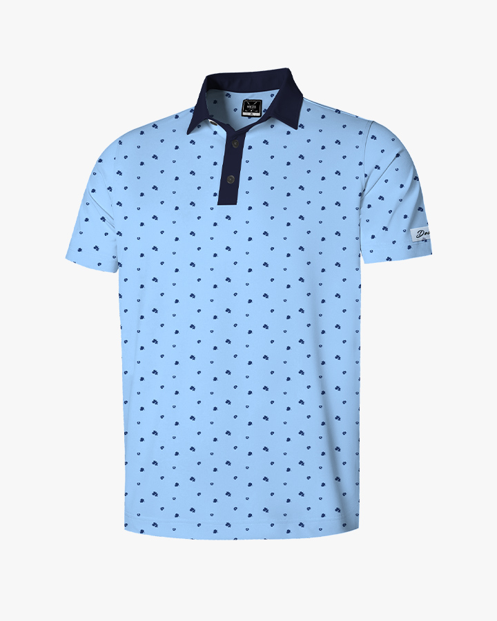 Men's blue Julian Pique Short Sleeve Polo by Deolax - Golf Polo