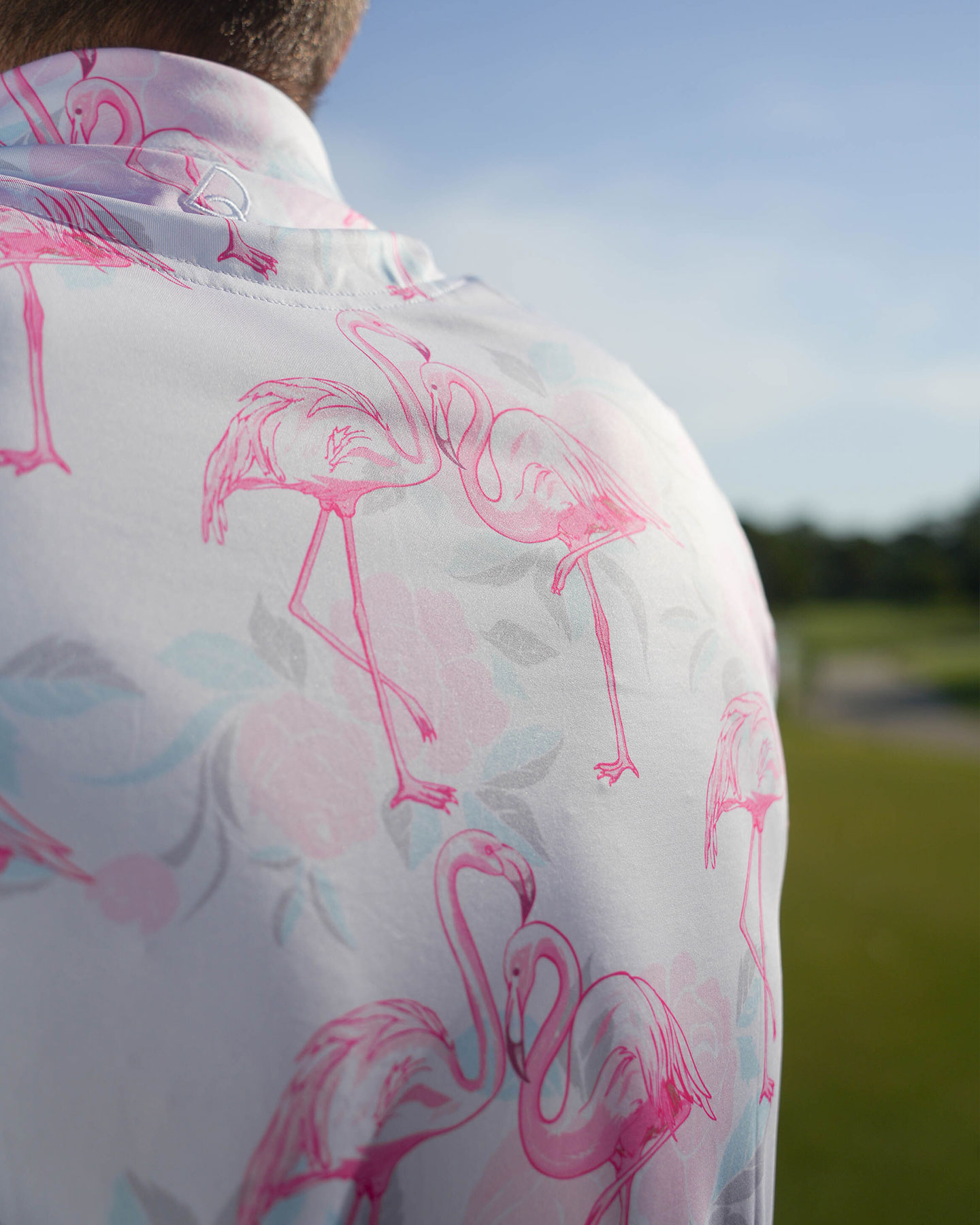 Flamingo Summer Polo Shitrs in Pink - Deolax 