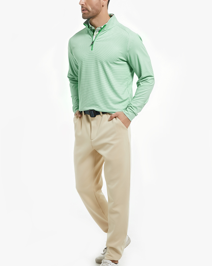 The Reid Pullover: Green & White