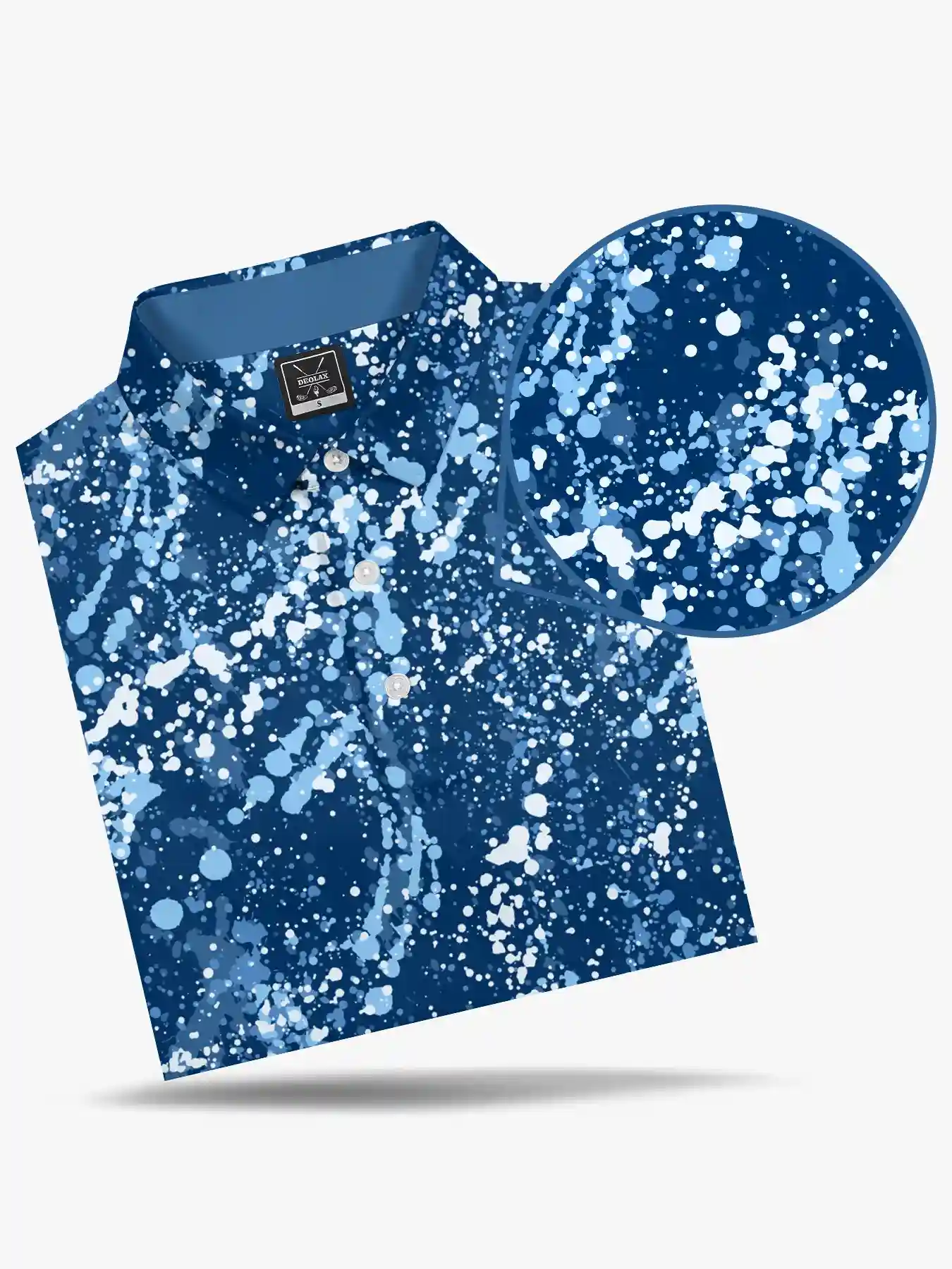 Kinetic Men's Blue Splatter Polo - Deolax