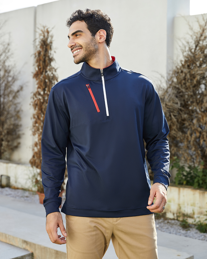 Deolax Zipper Performance Quarter Zip - Blue