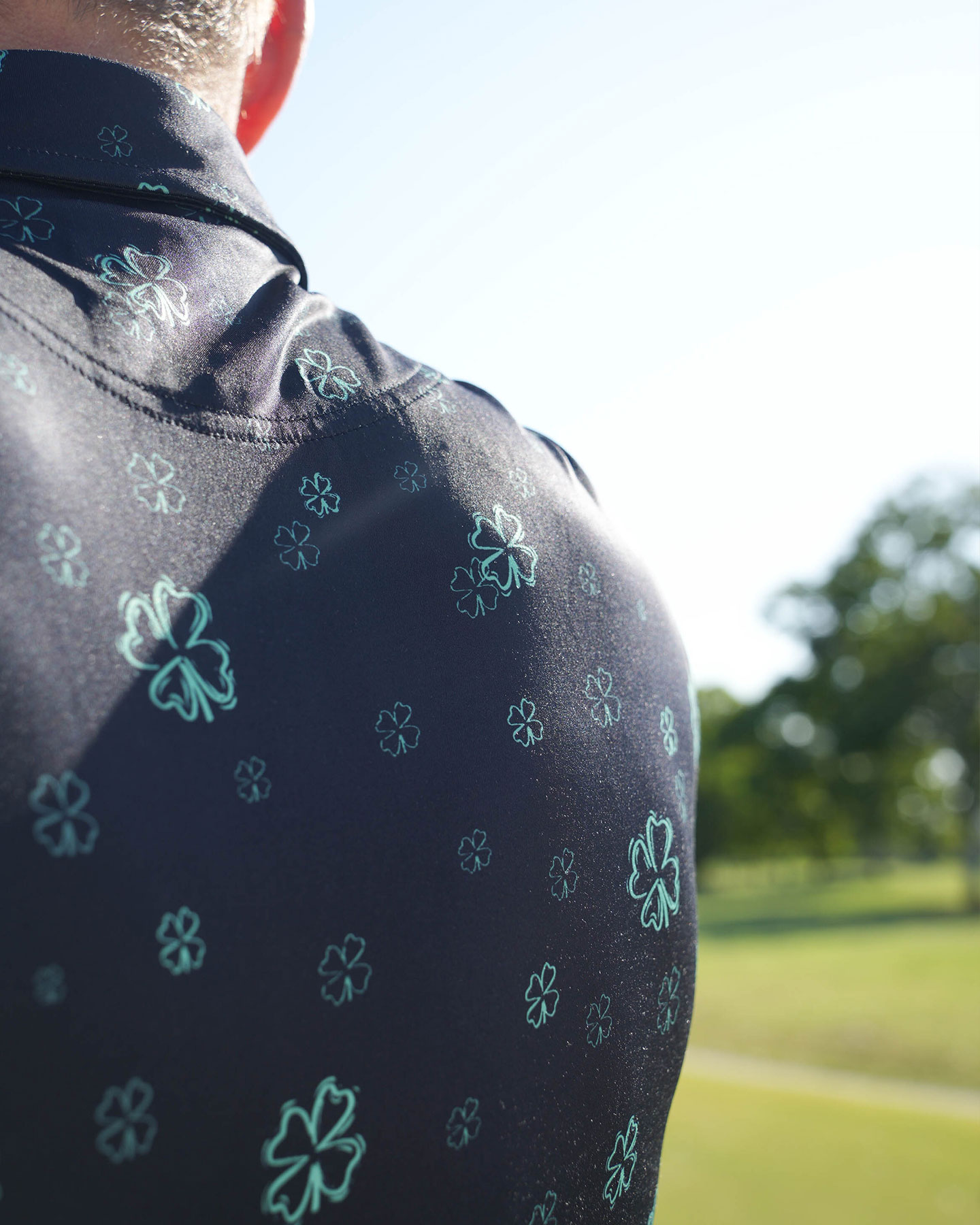 Men's Black polo shirt - Lucky Star Golf Polo - Deolax