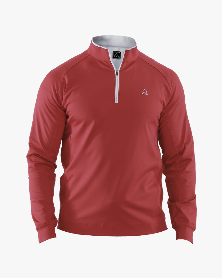 Performance Quarter Zip  Pullover in Red - Deolax