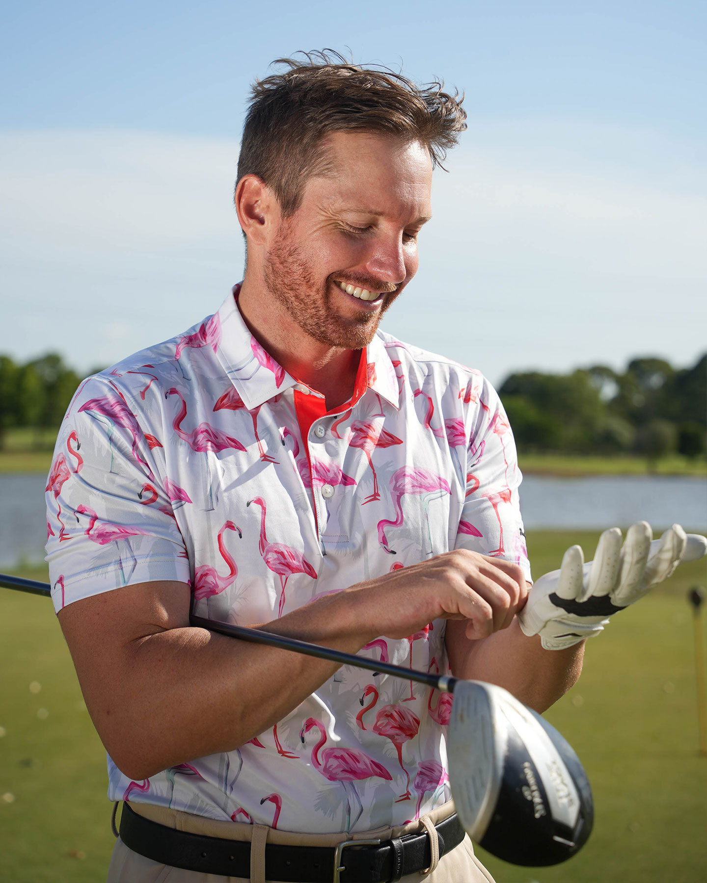 Pink Polo Shirt - Paradise Golf Polo - Deolax