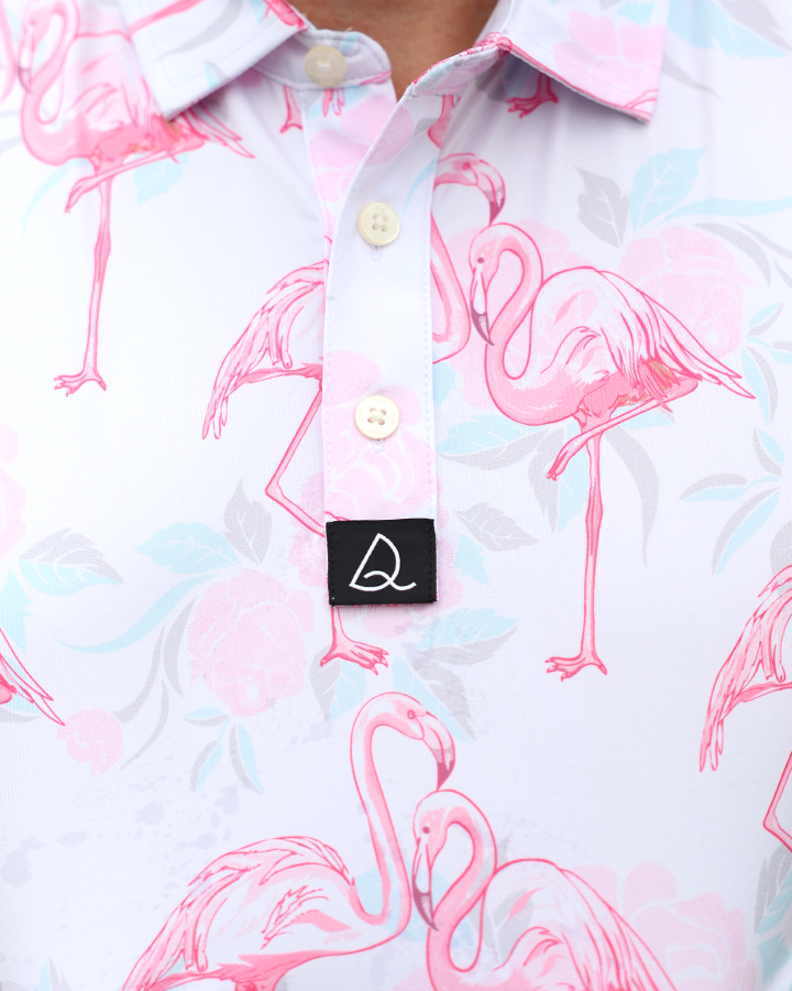 Flamingo Summer Polo Shitrs in Pink - Deolax 