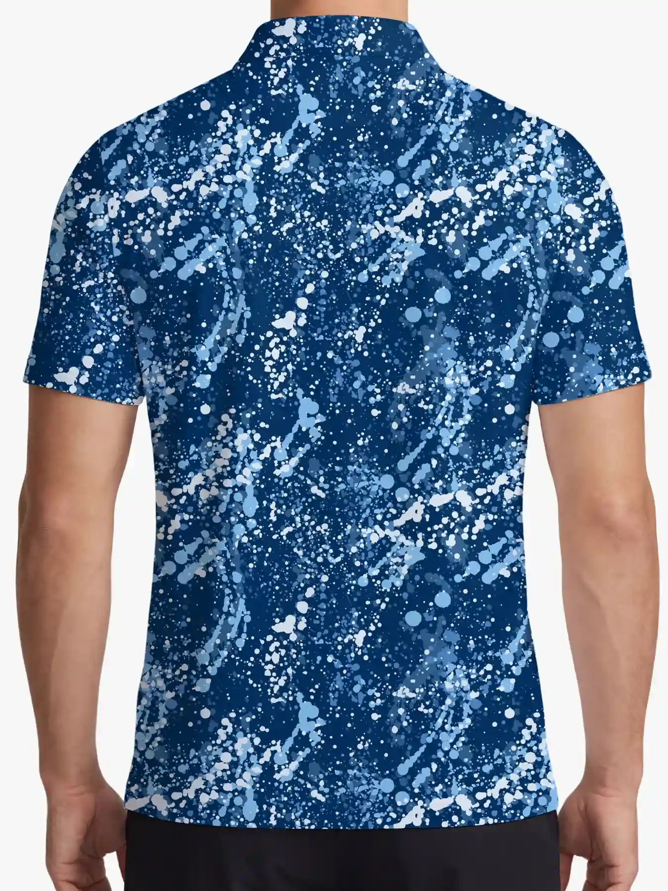 Kinetic Men's Blue Splatter Polo - Deolax