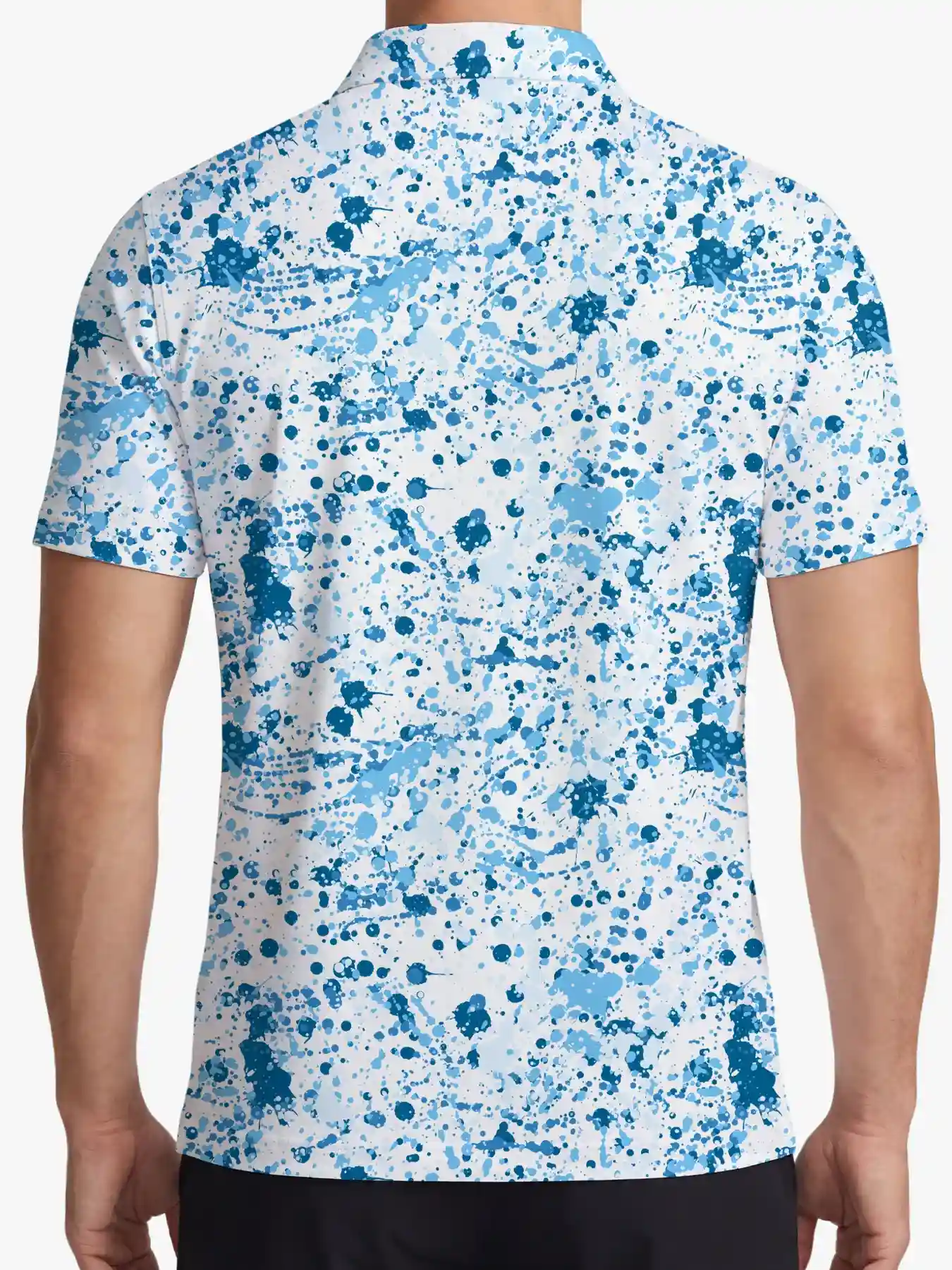 Modern Men's Blue Splash Polo - Deolax