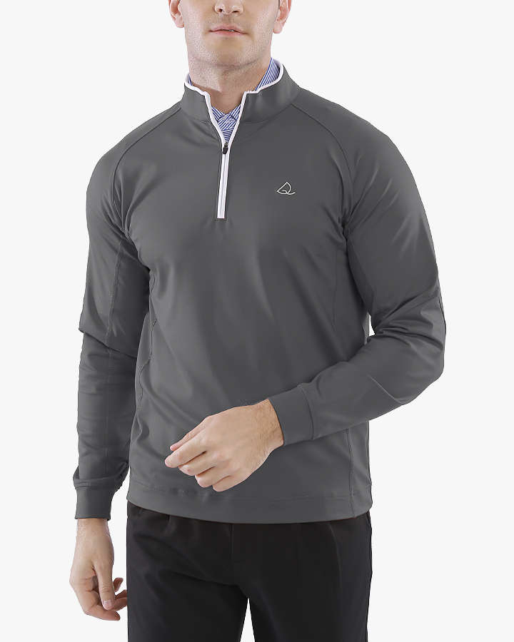 Deolax Performance Quarter Zip  Pullover - Grey