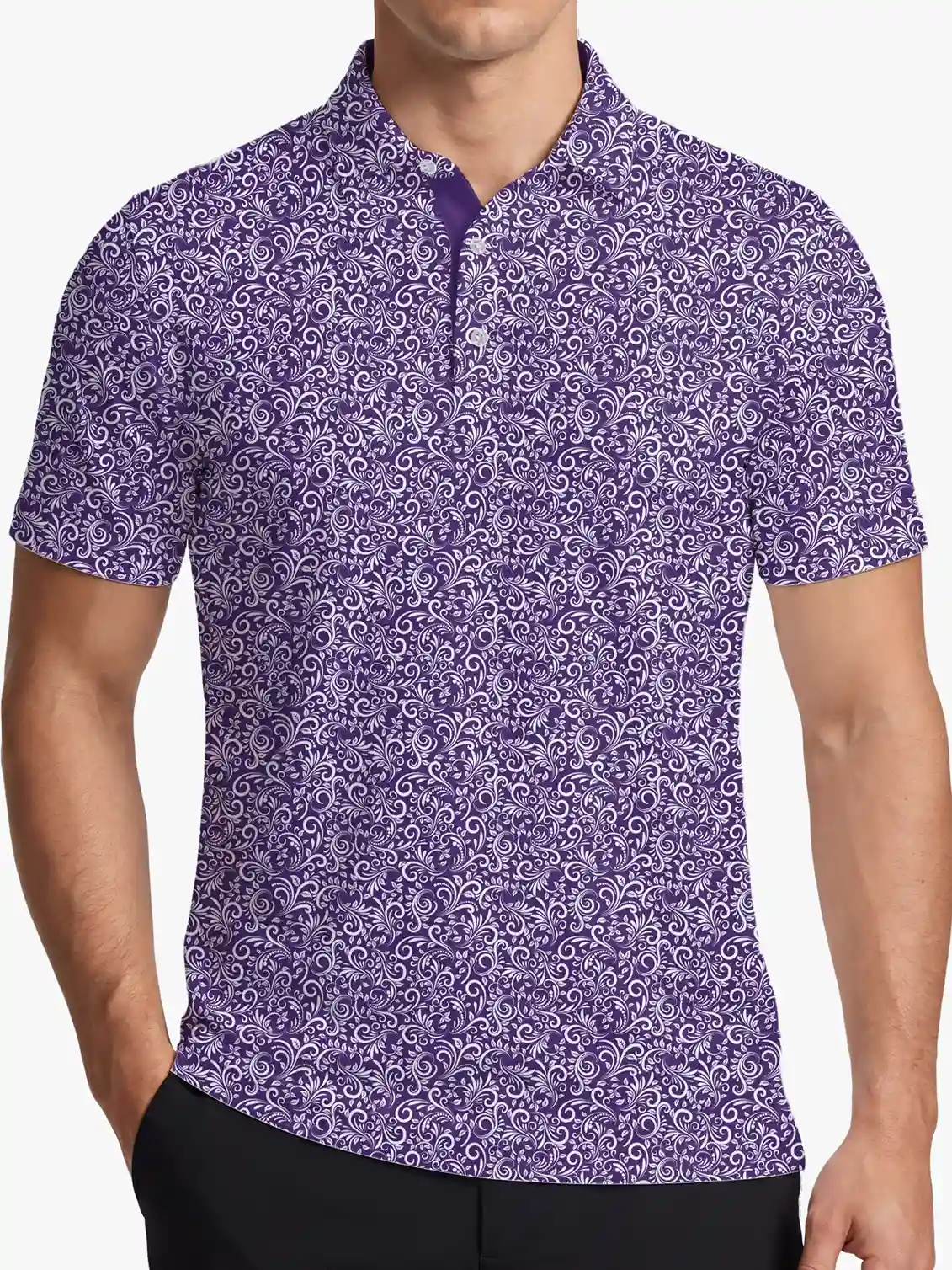 Classic Men's Purple Paisley Polo - Deolax