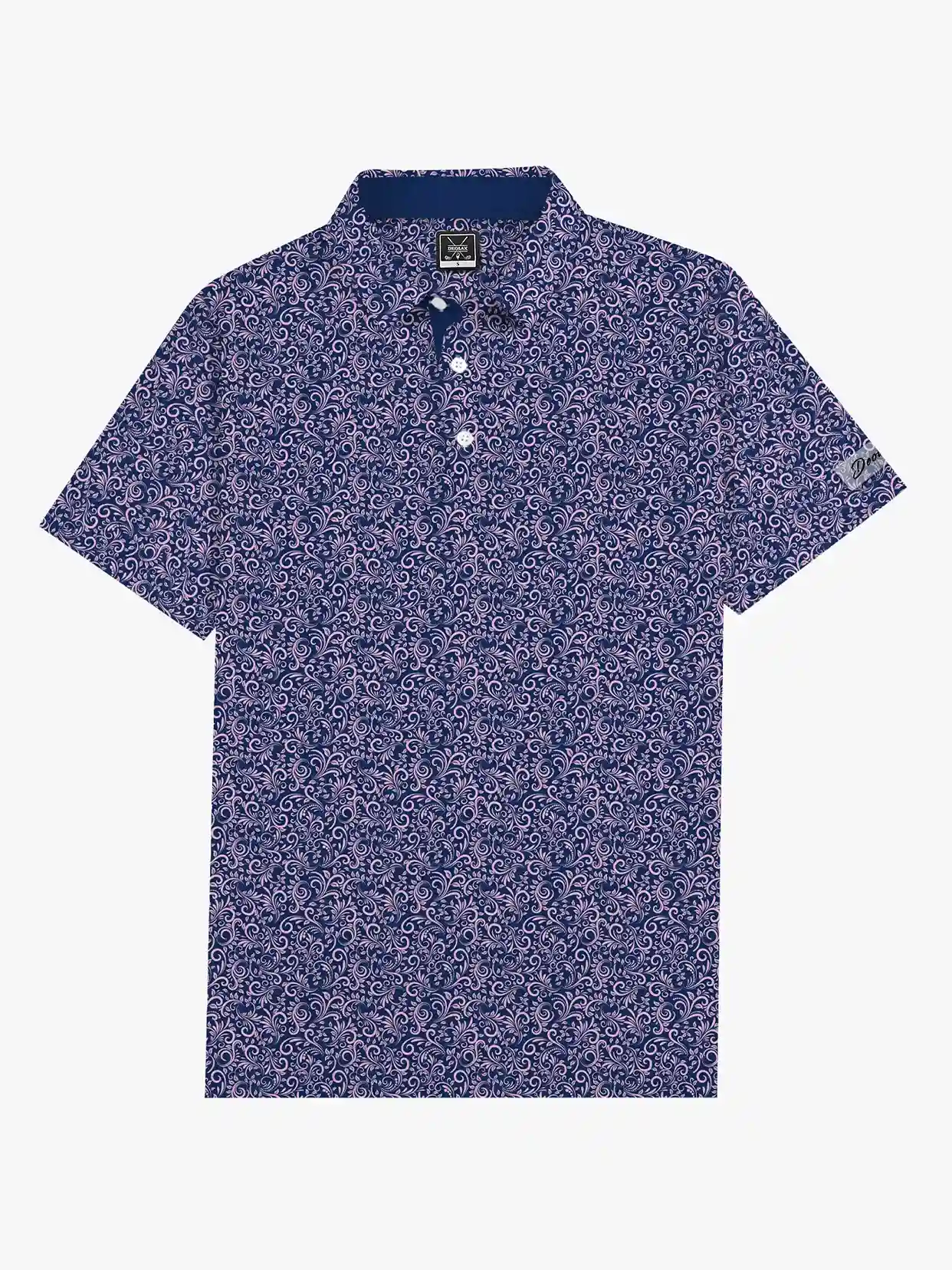 Back Nine Men's Navy Paisley Polo - Deolax