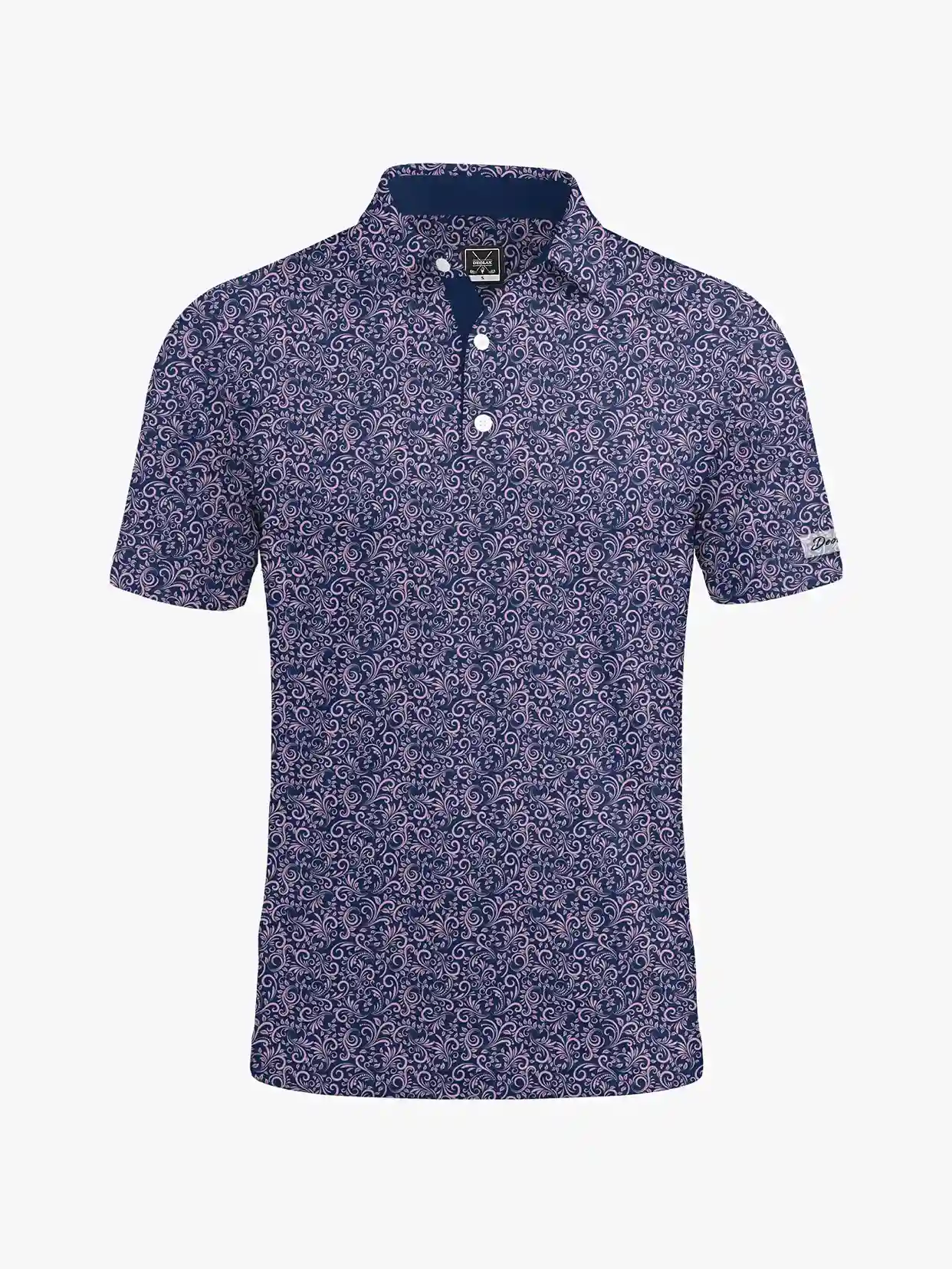 Back Nine Men's Navy Paisley Polo - Deolax