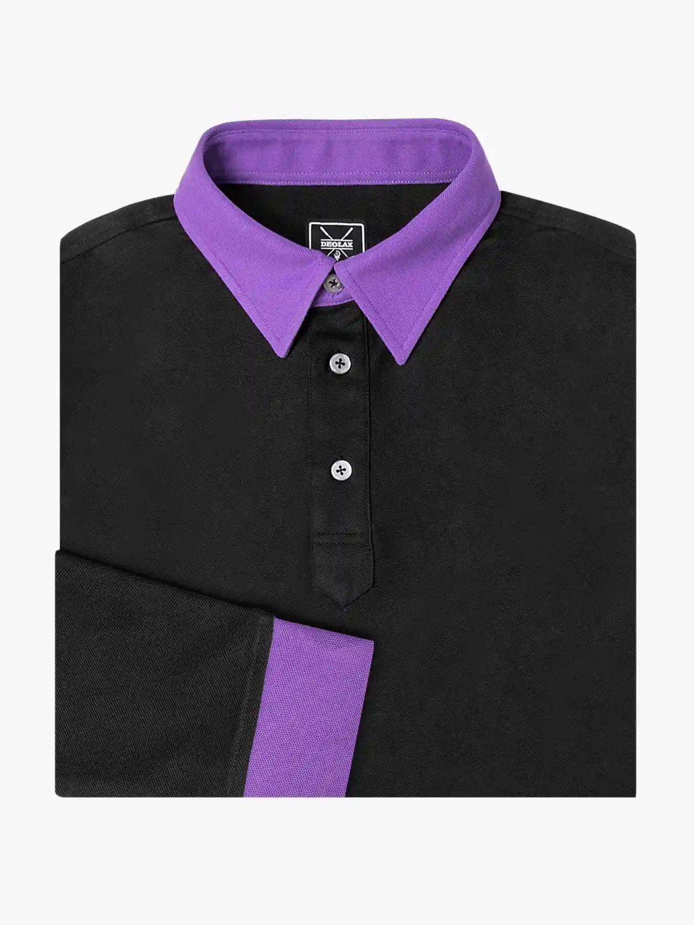 Country Club Contrast Pique Long Sleeve Polo - Deolax