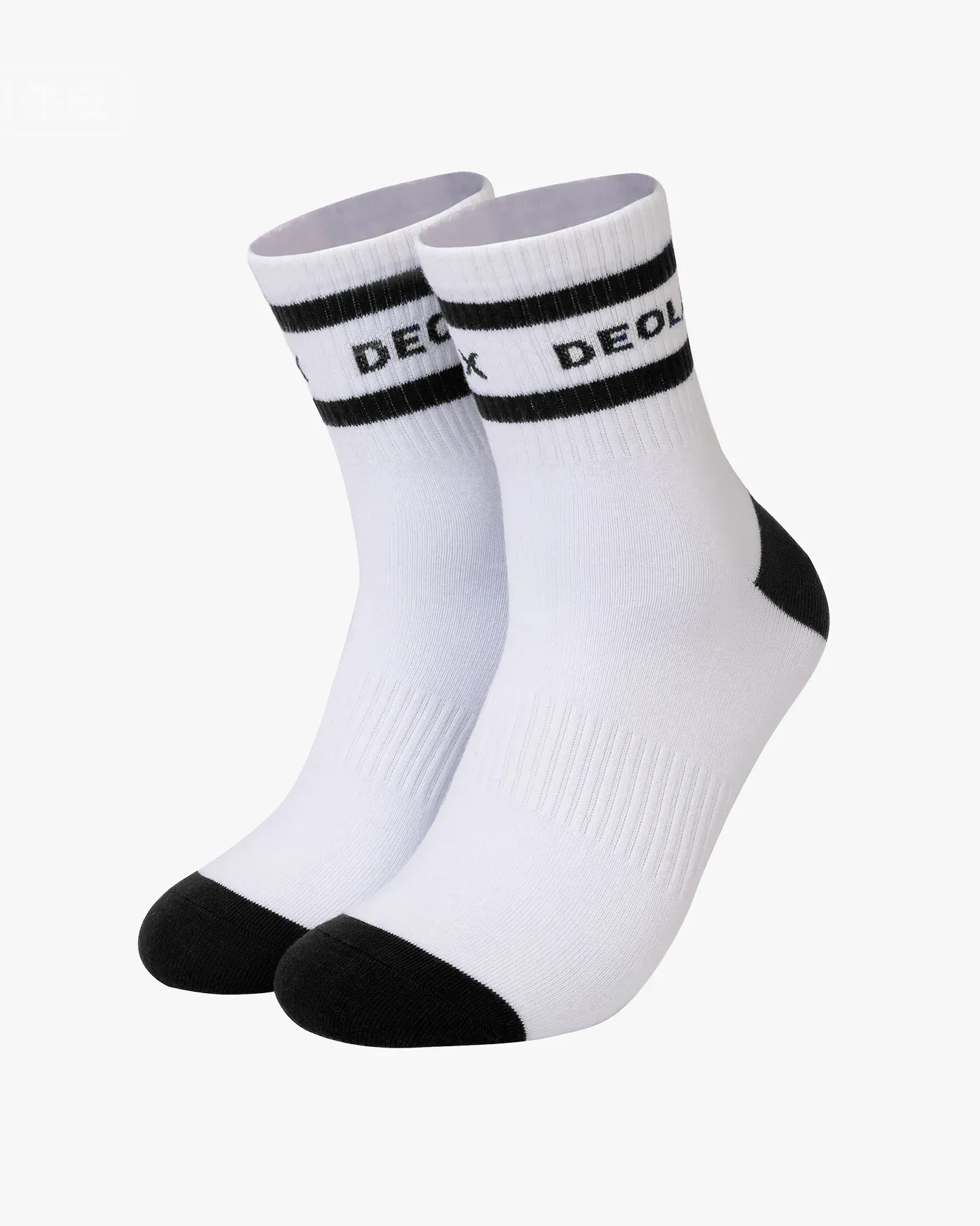 Striped Quarter Crew Socks - Black - Deolax