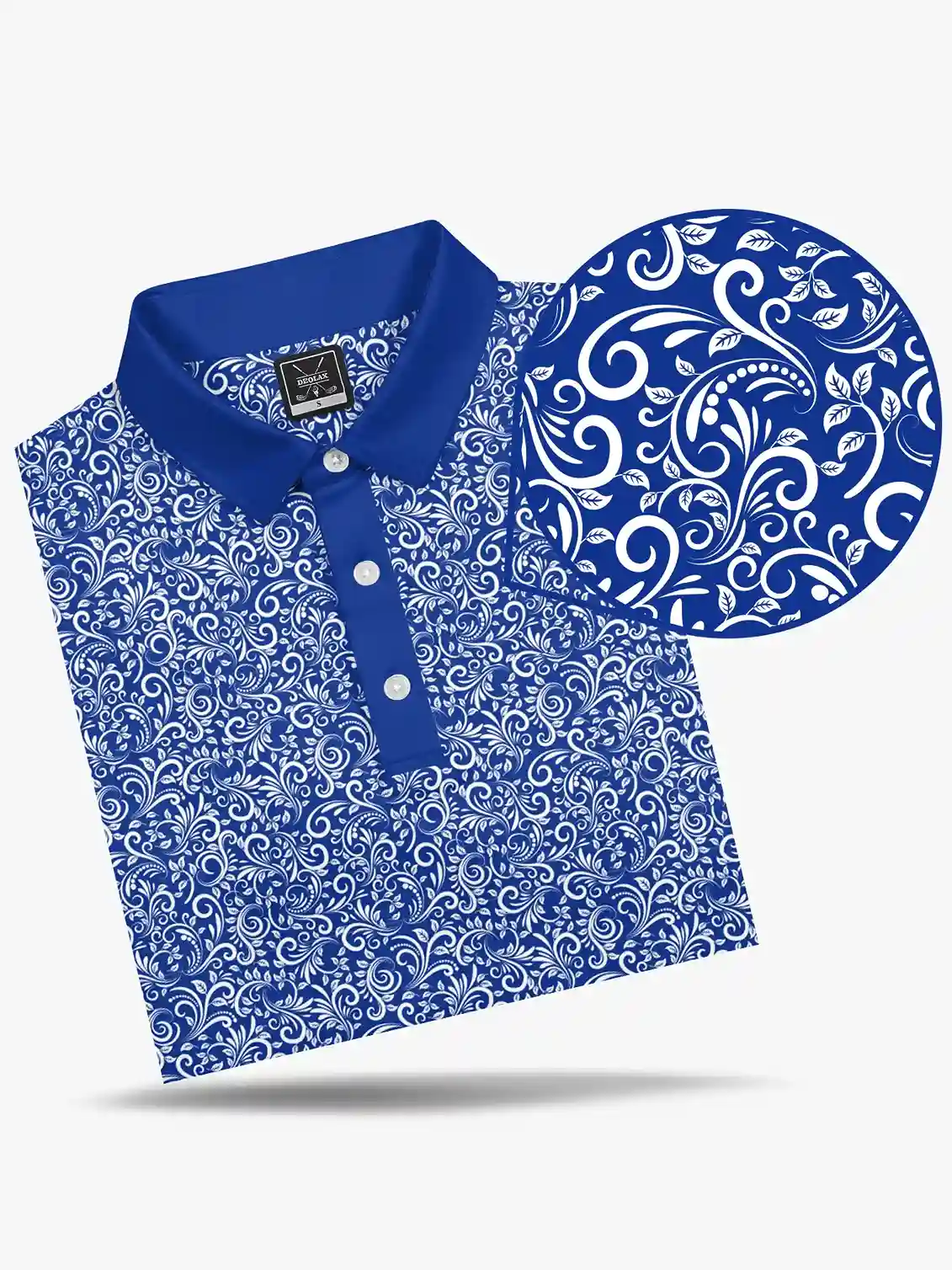 Bluecrest Men's Blue Paisley Polo - Deolax