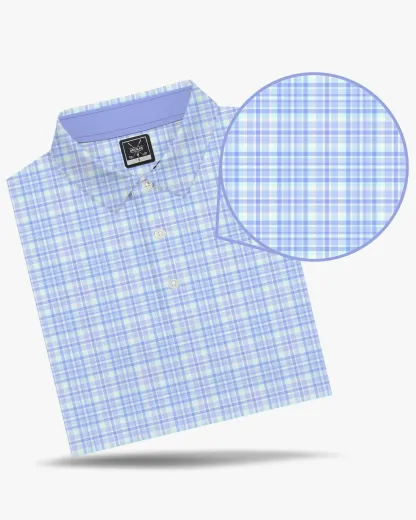 Checked Polo - Blue - Deolax