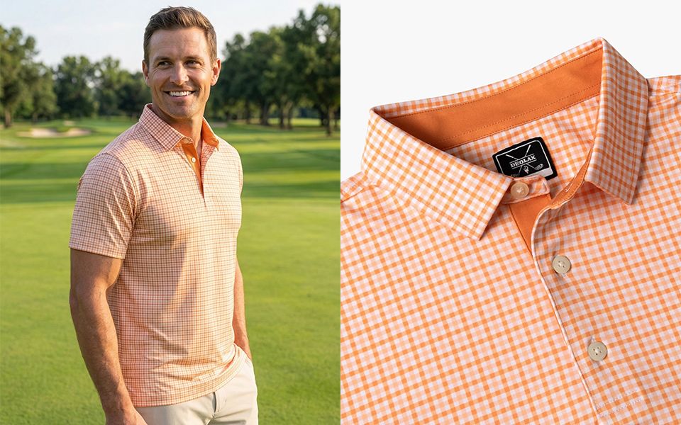Checked Polo - Orange