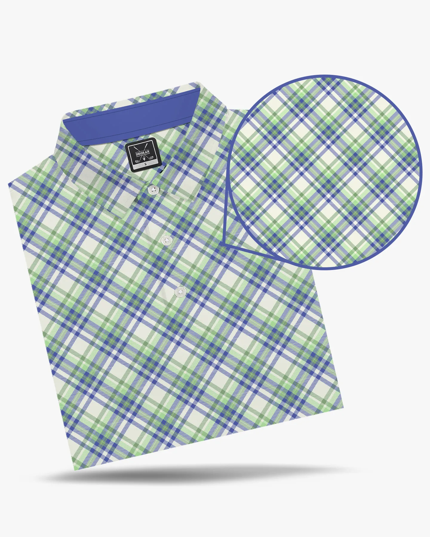 Checked Polo - Sky Blue