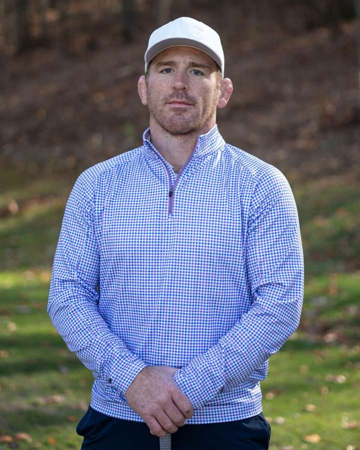 Checked Purple Quarter Zip