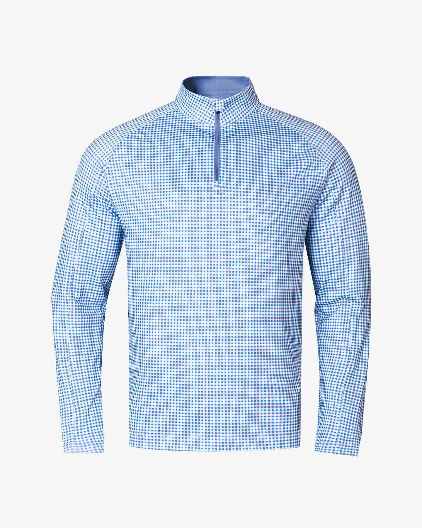 Checked Quarter Zip -  Blue Pullover - Deolax