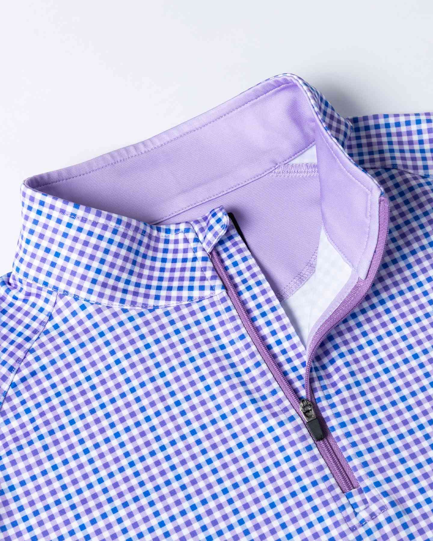 Checked Quarter Zip - Purple - Deolax