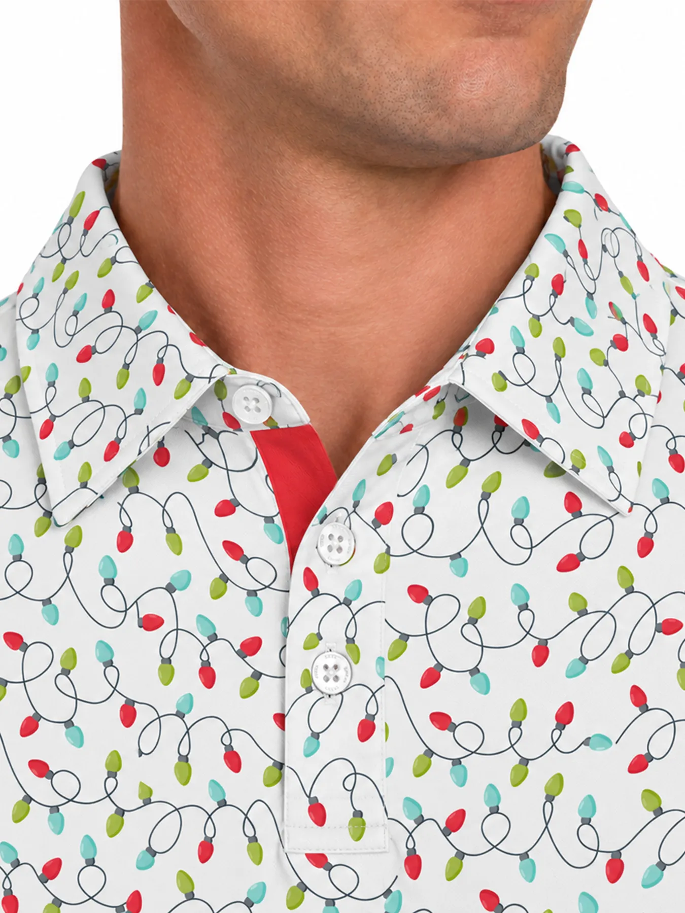 Christmas Light Long Sleeve Polo