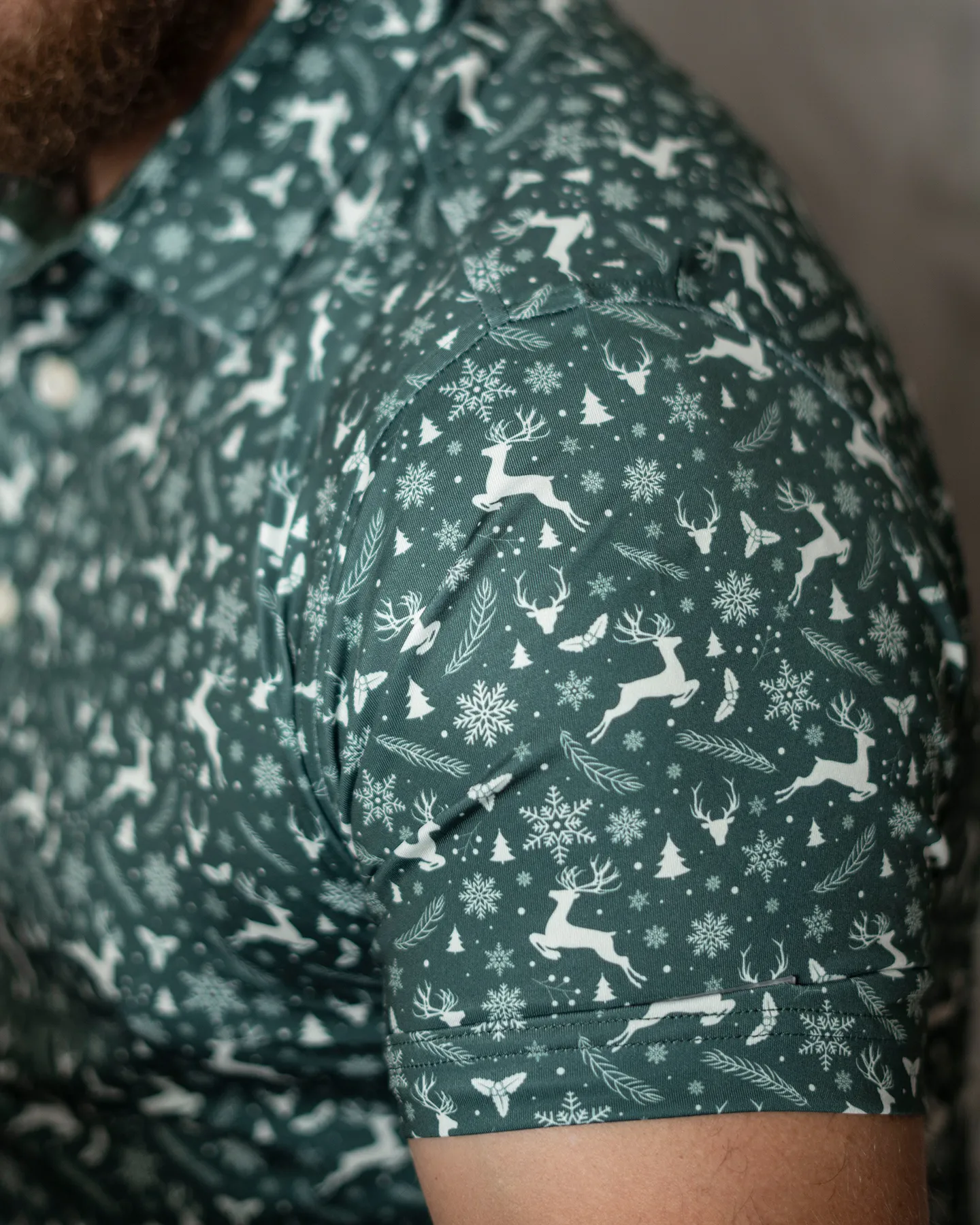 Christmas Print Polo - Deolax
