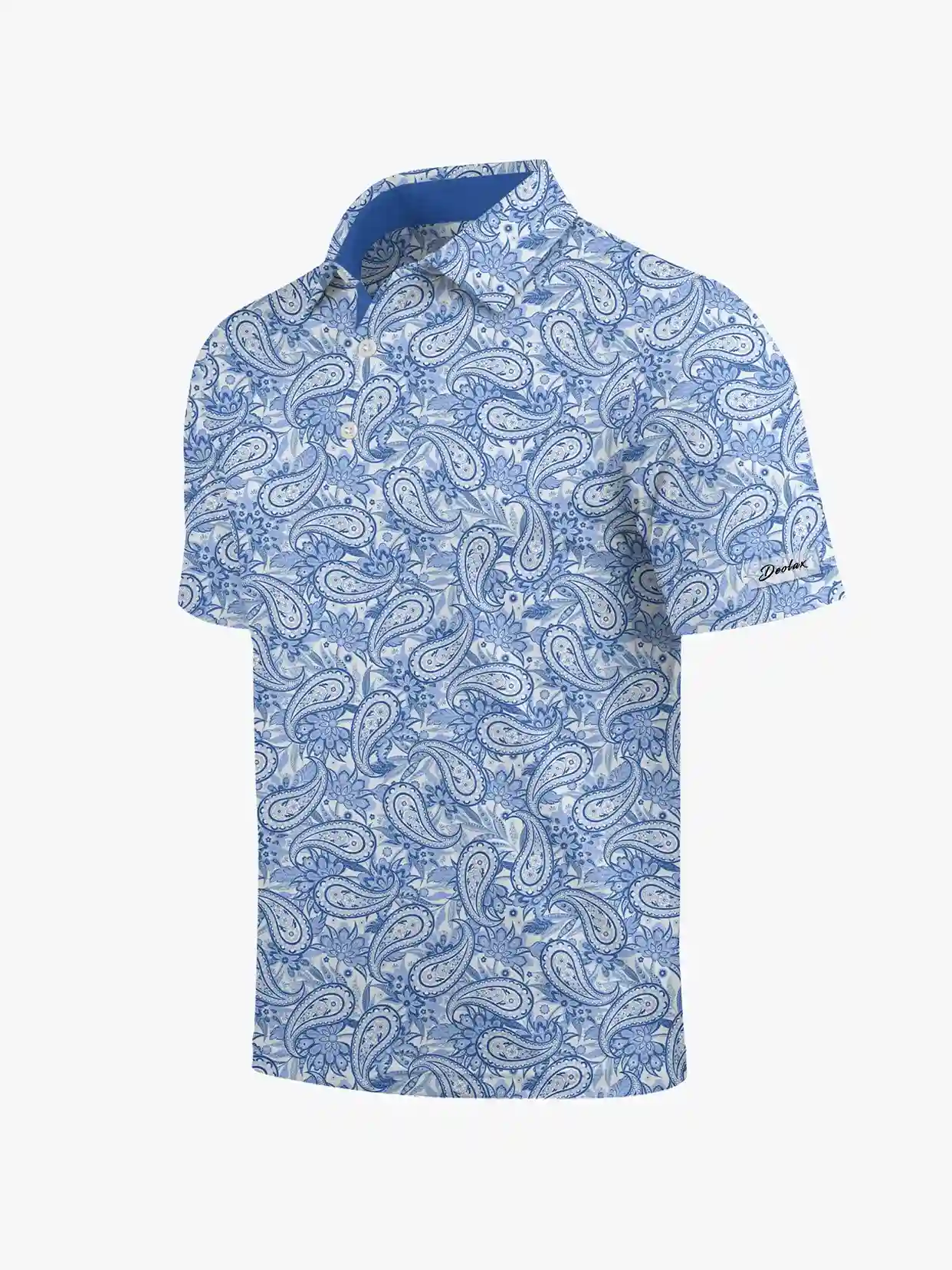 Classic Men's Blue Paisley Polo - Deolax