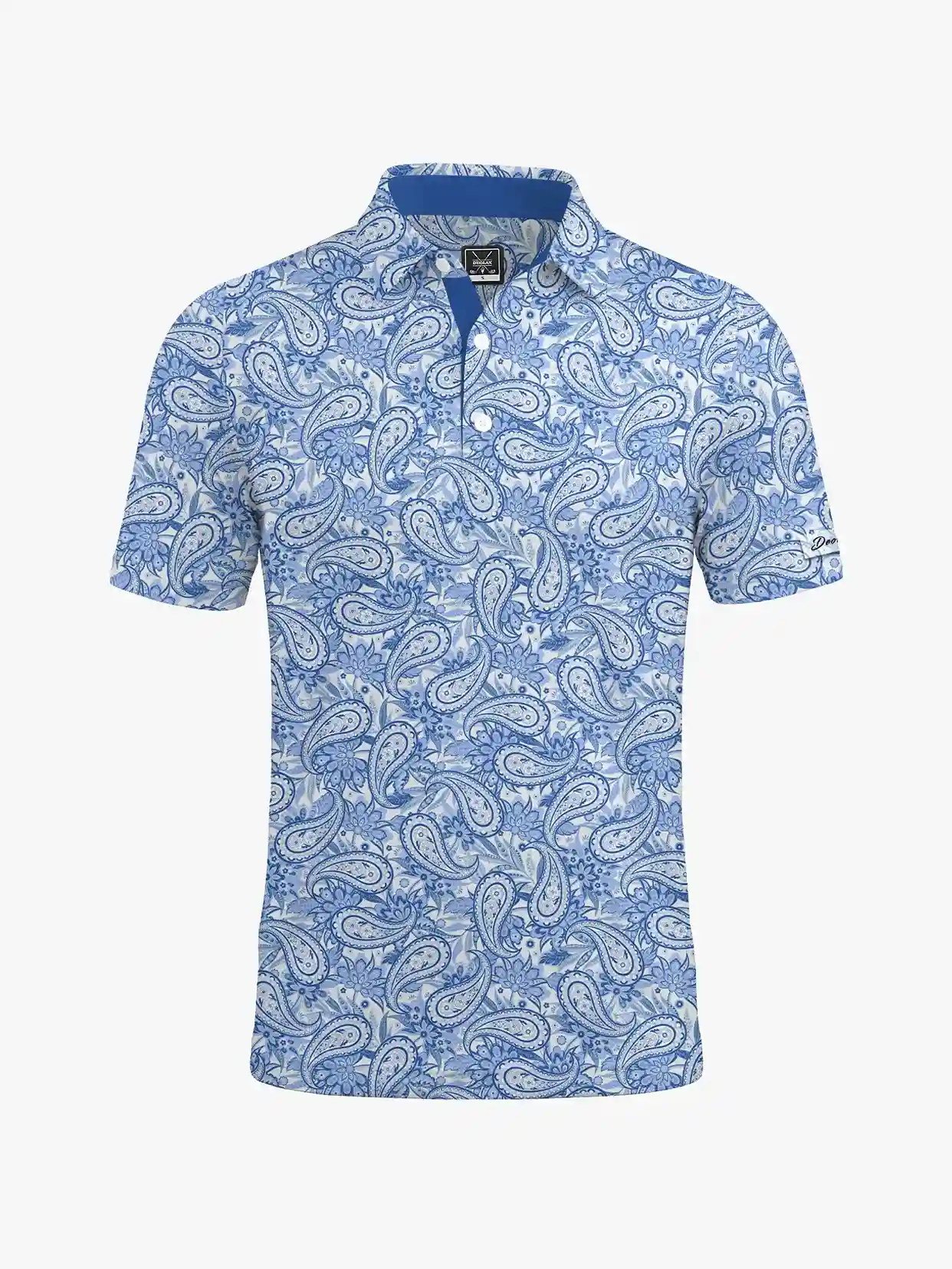 Classic Men's Blue Paisley Polo - Deolax