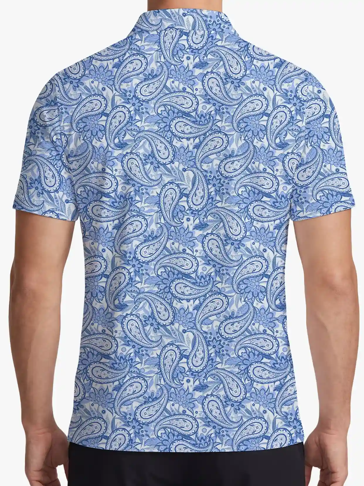 Classic Men's Blue Paisley Polo - Deolax