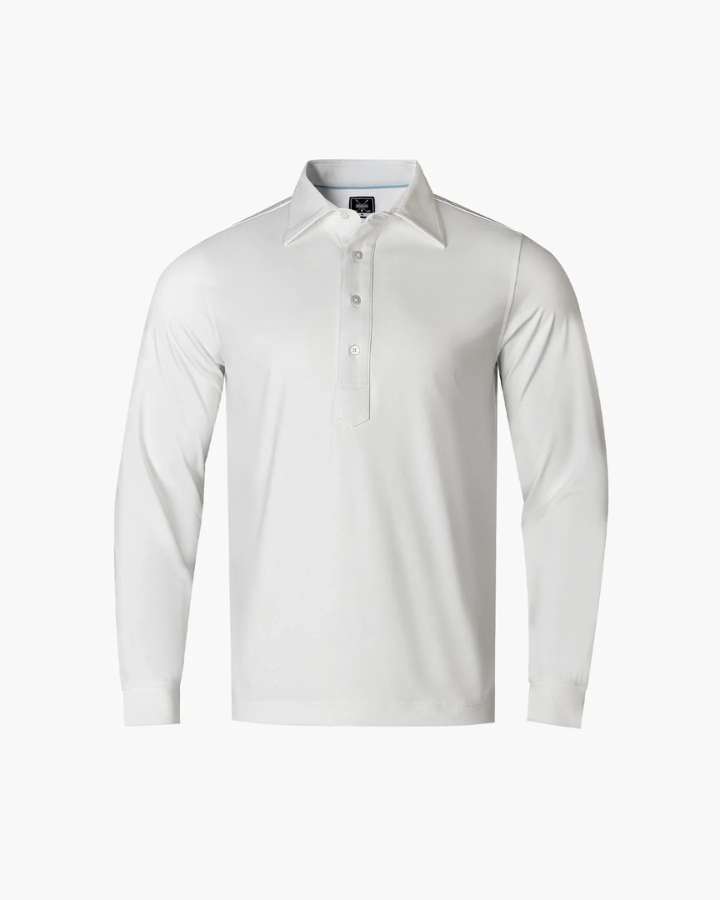 Classic Men's White Long Sleeve Polo