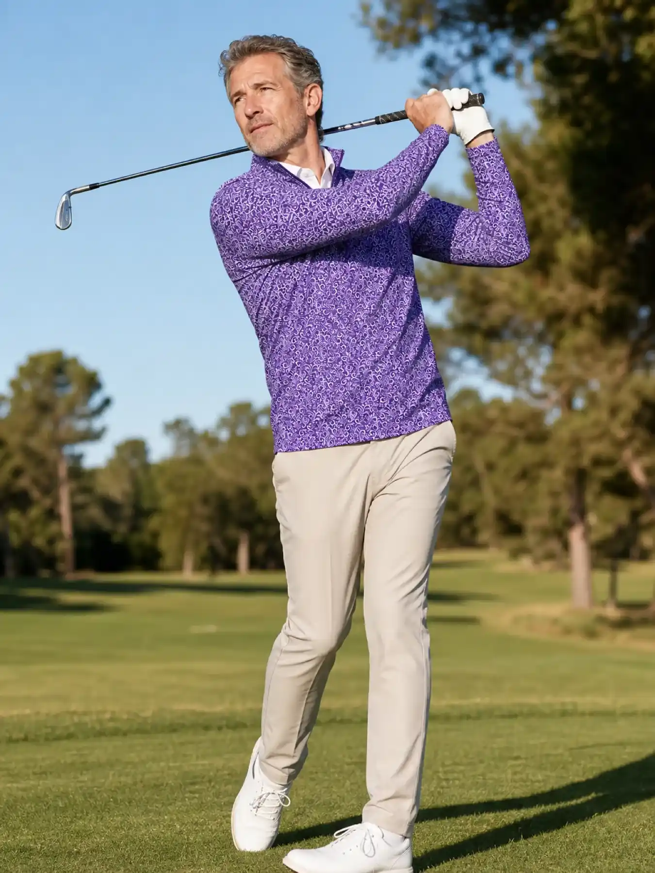 Classic Purple Paisley Quarter Zip
