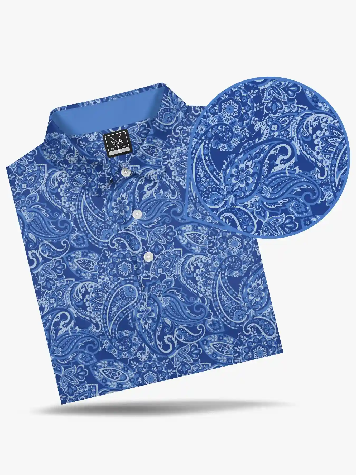 Clubhouse Men's Blue Paisley Polo - Deolax